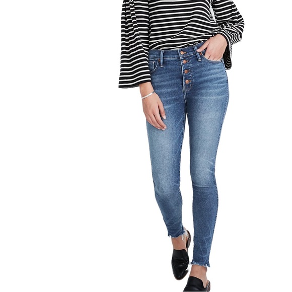 Madewell Denim - Madewell 10” High-Rise Skinny Jeans in Cordova Wash Button Front Edition